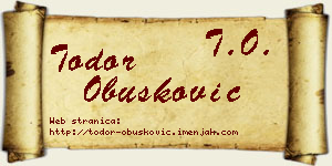 Todor Obušković vizit kartica